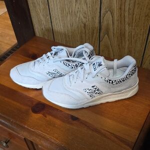 New Balance White Sneakers with Animal Print